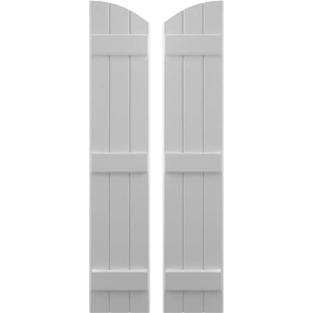 Americraft 3-Board (3 Batten) Wood Joined Board-n-Batten Shutters W/ Ellipt Top, ARW401BE311X60PRH